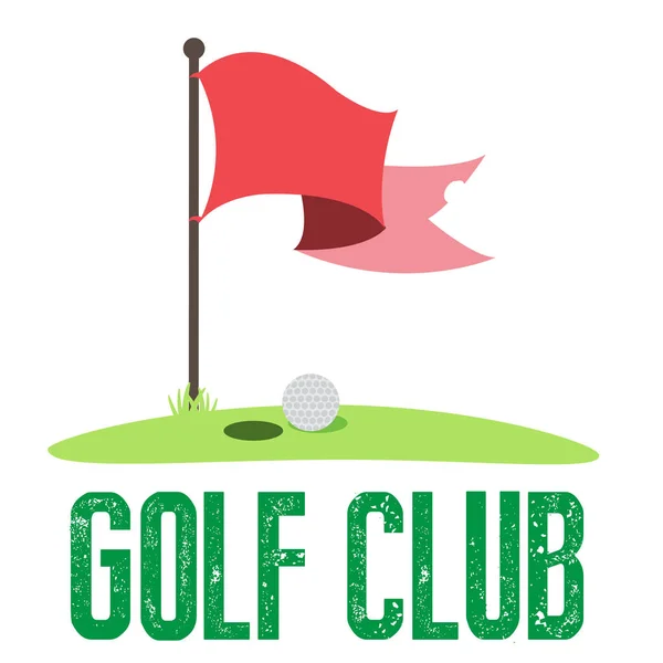 Vector Golf Flag Ball Hole Next — Stock Vector