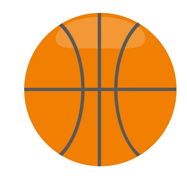 Naranja Bola Baloncesto Vector Aislado Sobre Fondo Blanco — Vector de stock