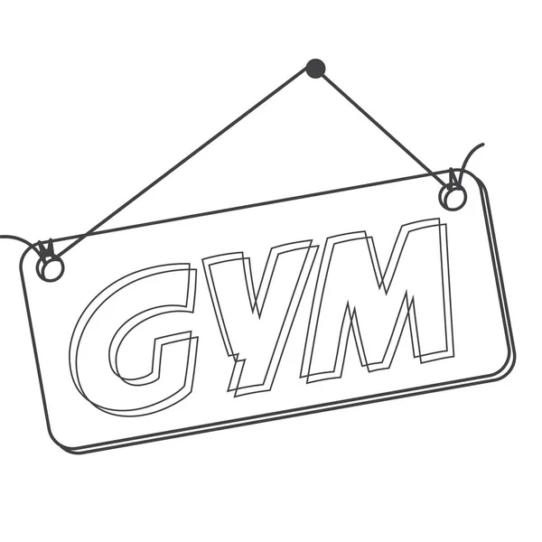 Fitness Bodybuilding Monochrome Vector Label Stylish Lettering Gym Isolated White — Stock Vector