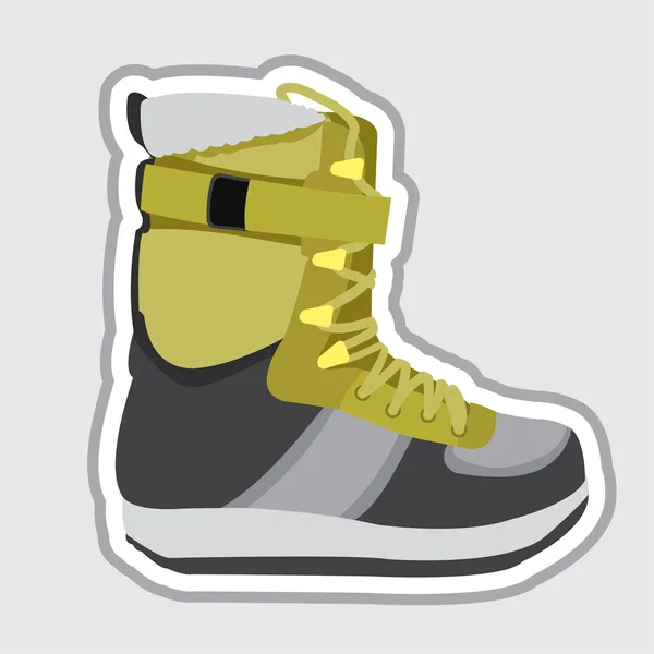 Ski Boot Vector Illustration Isolated Grey Background — Stock Vector