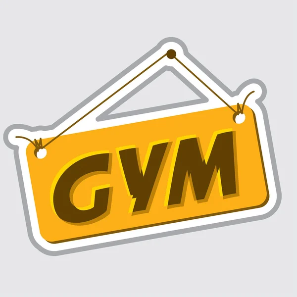 Fitness Bodybuilding Étiquette Vectorielle Dessinée Main Avec Lettrage Élégant Gym — Image vectorielle