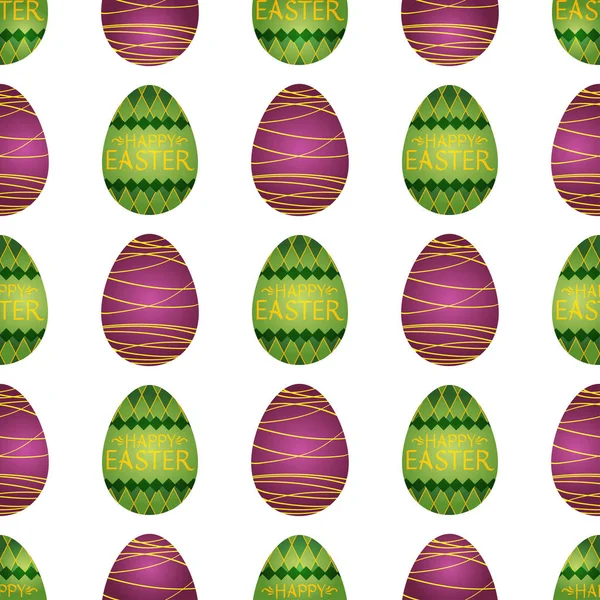 Seamless Pattern Image Multi Colored Easter Eggs Decoration Festive Packaging — Stock Vector