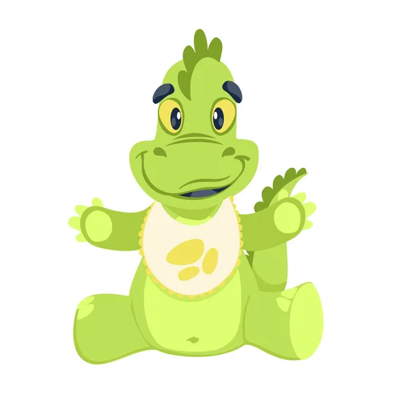 Cute Cartoon Little Dinosaur Isolated White Background — Stock Photo, Image