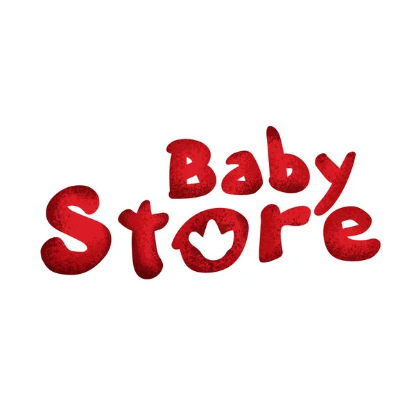 Baby Áruház Kézzel Írott Betűkkel Elszigetelt Fehér Háttér — Stock Fotó