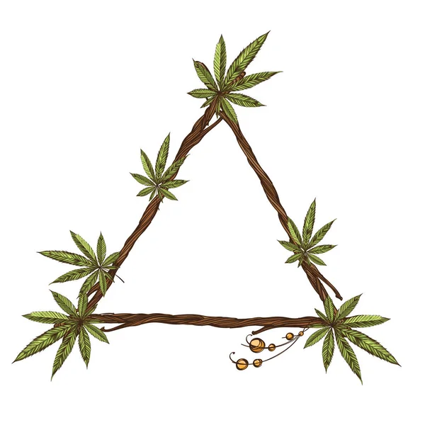 Marco Marihuana Cultivo Cultura Del Consumo Cannabis — Vector de stock