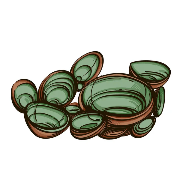 Chlorociboria Aeruginosa Πράσινου Μύκητα Ασυνήθιστου Σχήματος — Διανυσματικό Αρχείο