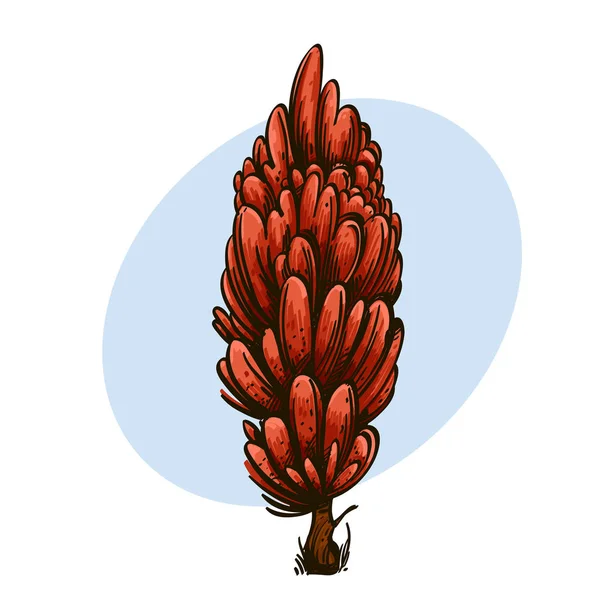 Κόκκινο Φθινοπωρινό Δέντρο Στυλ Καρτούν — Διανυσματικό Αρχείο