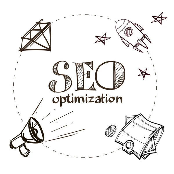 Affiche Pour Conception Projet Entreprise Optimisation Seo — Image vectorielle