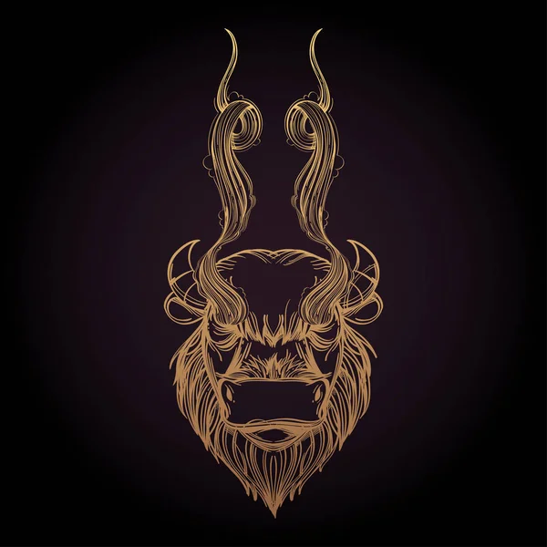 Ikonę Konturu Głowy Buffalo Lub Byka — Wektor stockowy