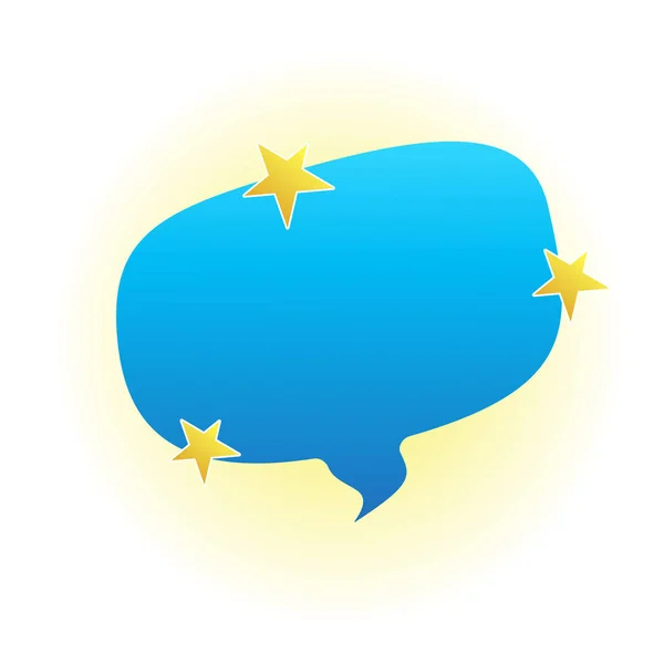 Speech bubble with stars on white background
