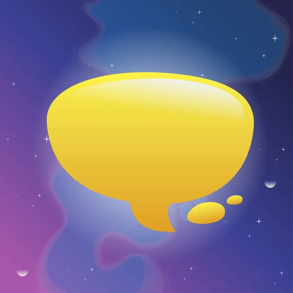 Желтый Пузырь Речи Космическом Фоне — стоковый вектор