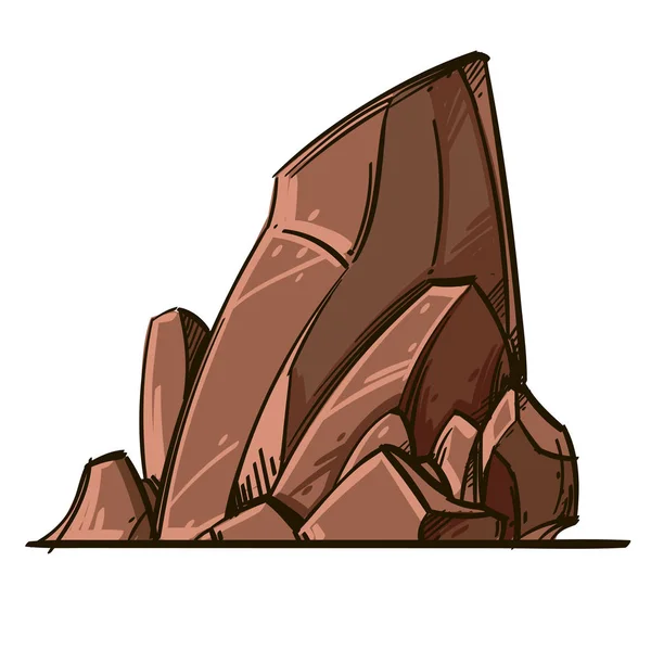 Big Brown Stones Cartoon Style — Stock Vector