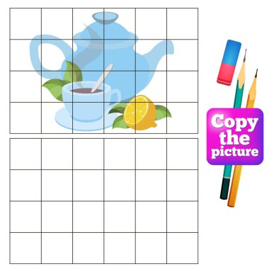 Copy picture, educational game for children  clipart