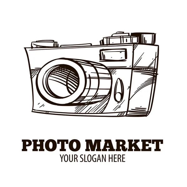 Vintage Φωτογραφική Μηχανή Απομονωμένη Λευκό Φόντο — Διανυσματικό Αρχείο