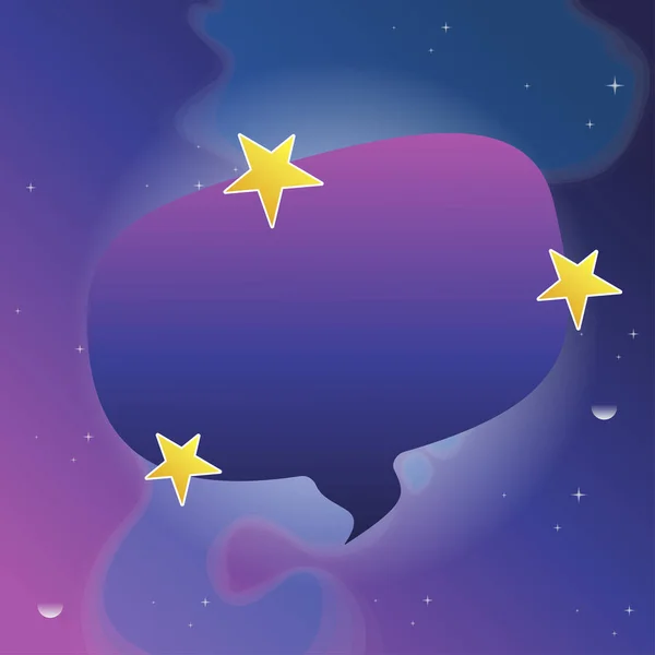 Speech bubble with stars on cosmic background