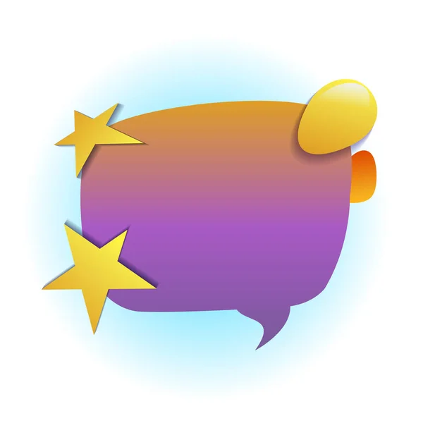 Speech bubble with stars on white background