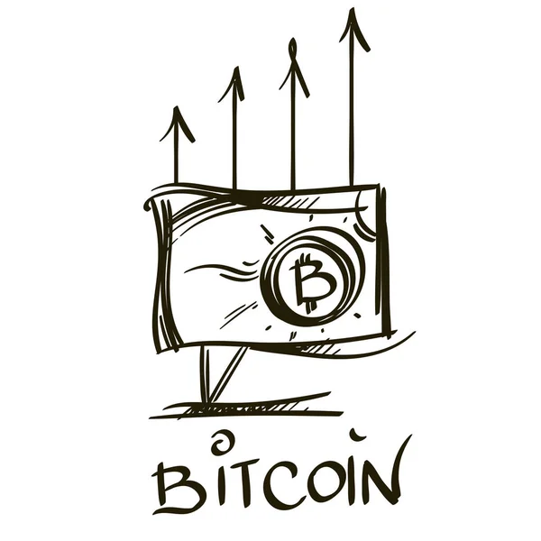 Dymek Bitcoin Symbol Białym Tle — Wektor stockowy