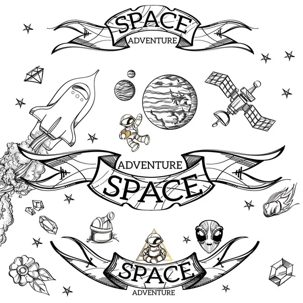 Conceptual Illustration Theme Space Travel — Stock Vector