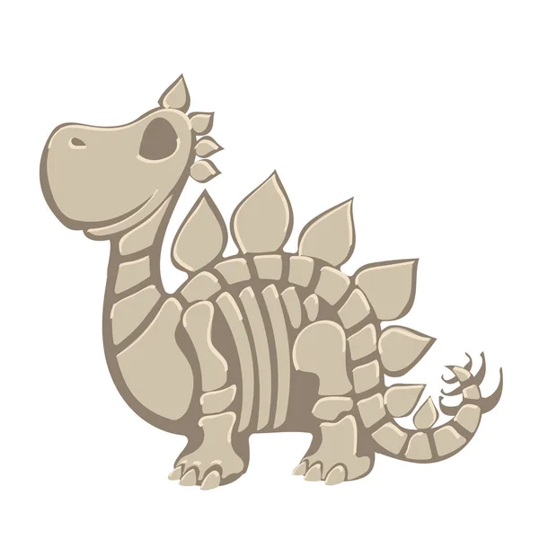 Fosilní Dinosauří Kreslený Izolovaných Bílém Pozadí — Stockový vektor