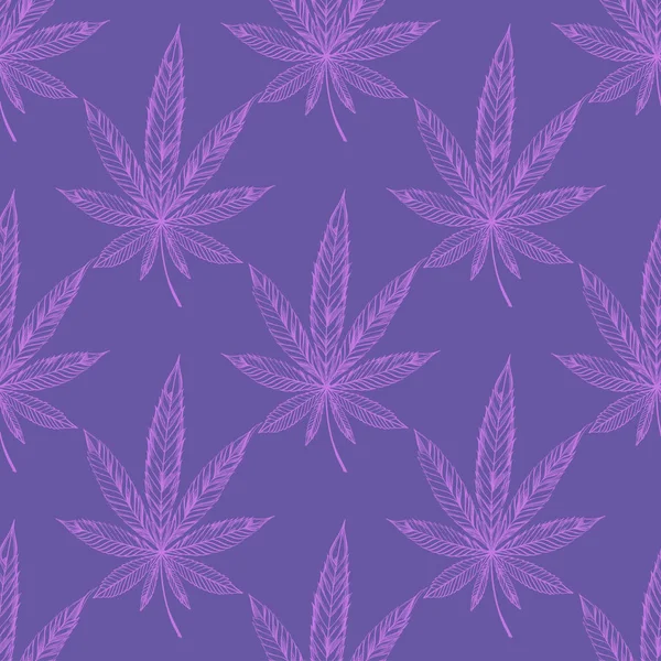 Nahtloses Muster Mit Marihuana Blättern Für Tapeten — Stockvektor