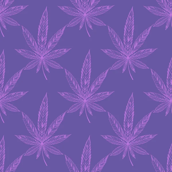 Patrón Sin Costuras Con Hojas Marihuana Para Papel Pintado — Vector de stock