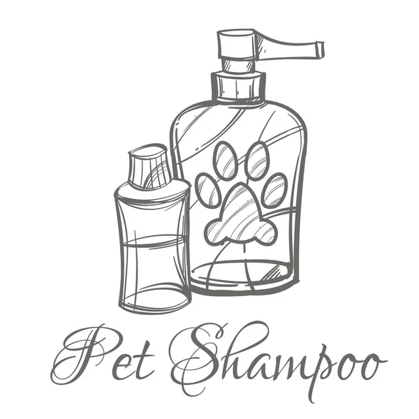 Shampoo Animali Domestici Sfondo Bianco — Vettoriale Stock