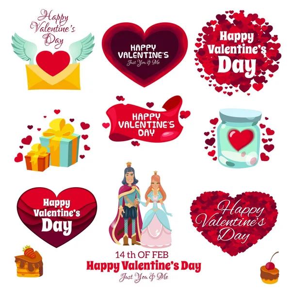 Набор Иконок Дню Святого Валентина Создания Плакатов Открыток Баннеров Свадебных — стоковый вектор