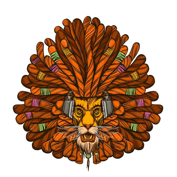 ライオンの Astaman 大麻使用の文化 — ストックベクタ