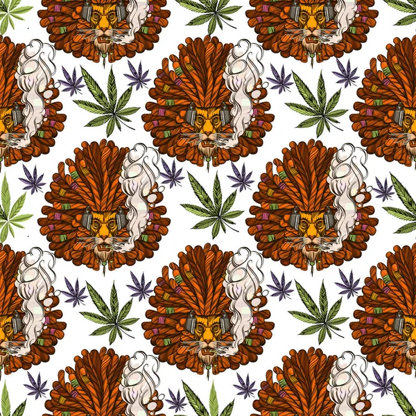 Patrón Inconsútil Marihuana Colorida — Archivo Imágenes Vectoriales