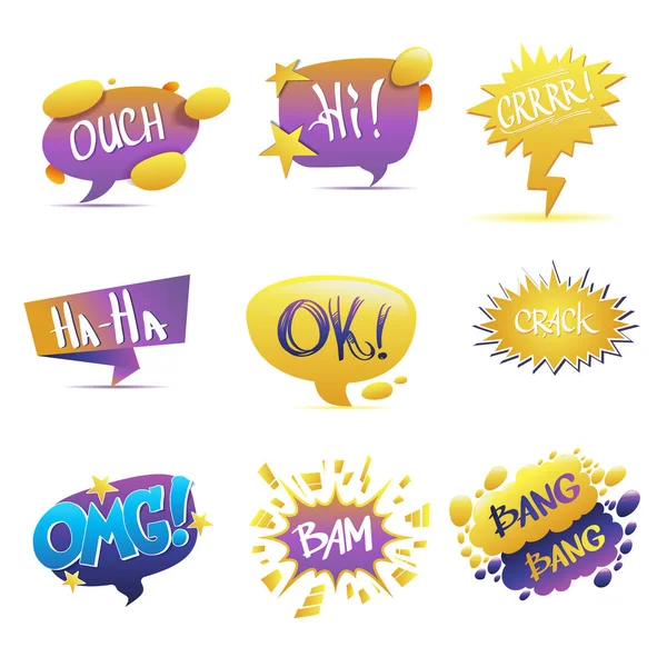 Set Speech Bubbles Text White Background — Stock Vector