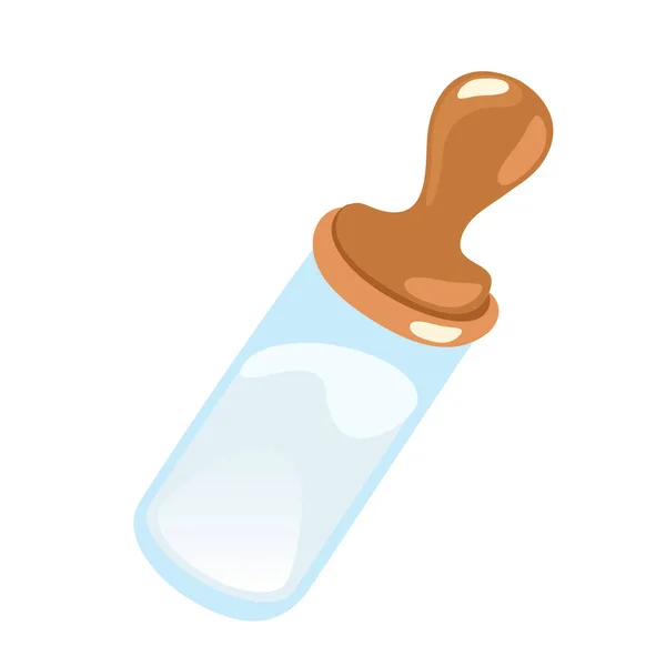 白い背景で隔離のミルクと哺乳瓶 — ストックベクタ