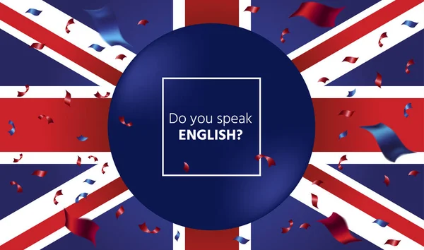 Παρασκήνιο Βρετανική Σημαία Και Φράση Μιλάτε Αγγλικά — Διανυσματικό Αρχείο
