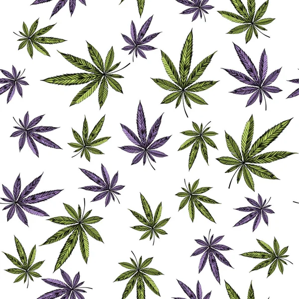 Patrón Inconsútil Marihuana Colorida — Vector de stock