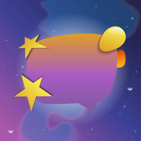 Speech Bubble Stars Cosmic Background — Stock Vector