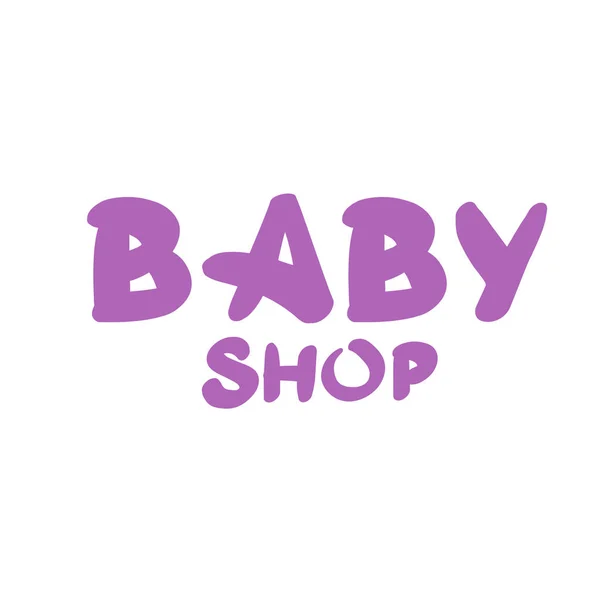 Baby Shop Letras Manuscritas Isoladas Fundo Branco — Vetor de Stock