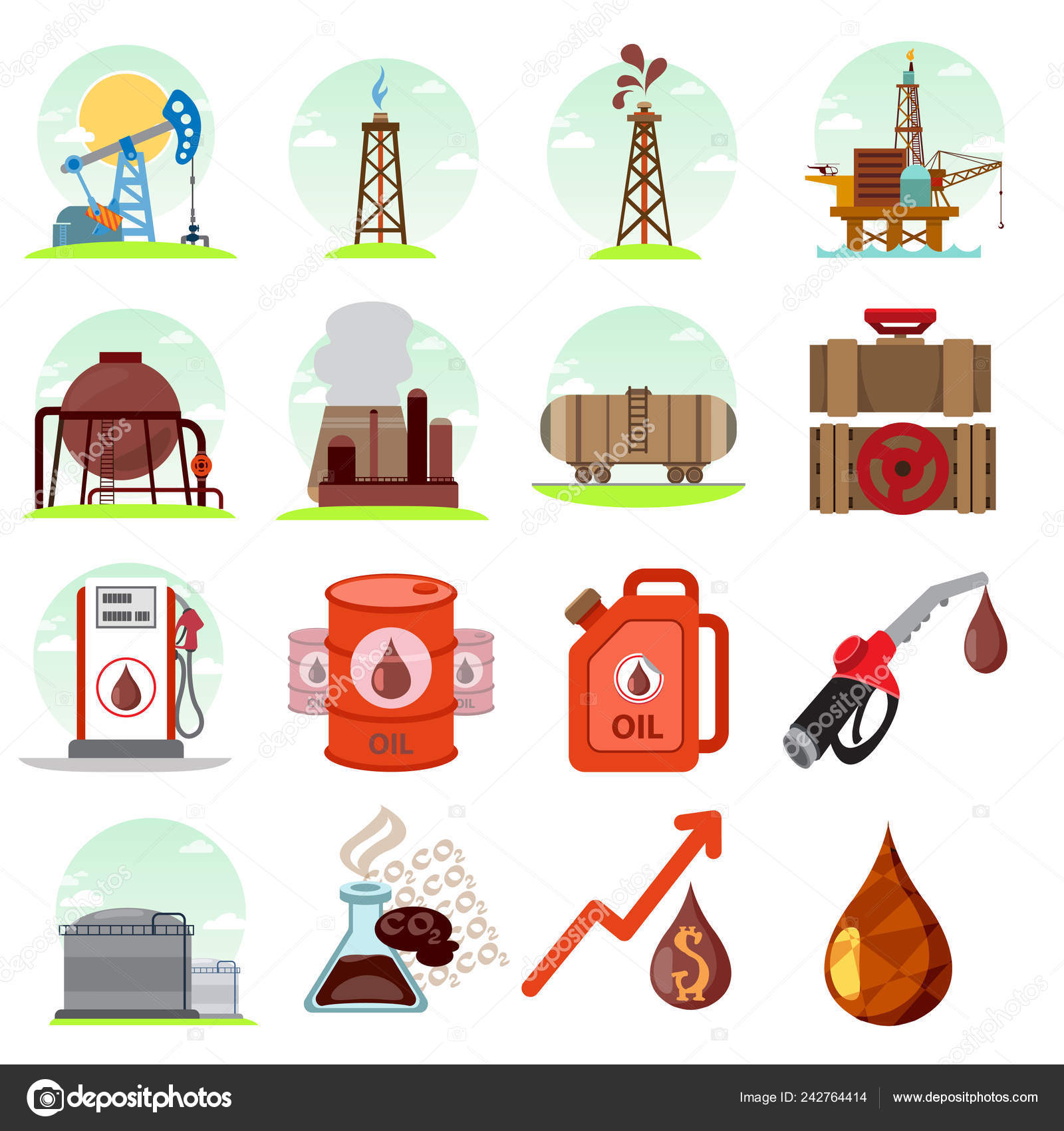 Productos derivados del petróleo imágenes de stock de arte vectorial |  Depositphotos