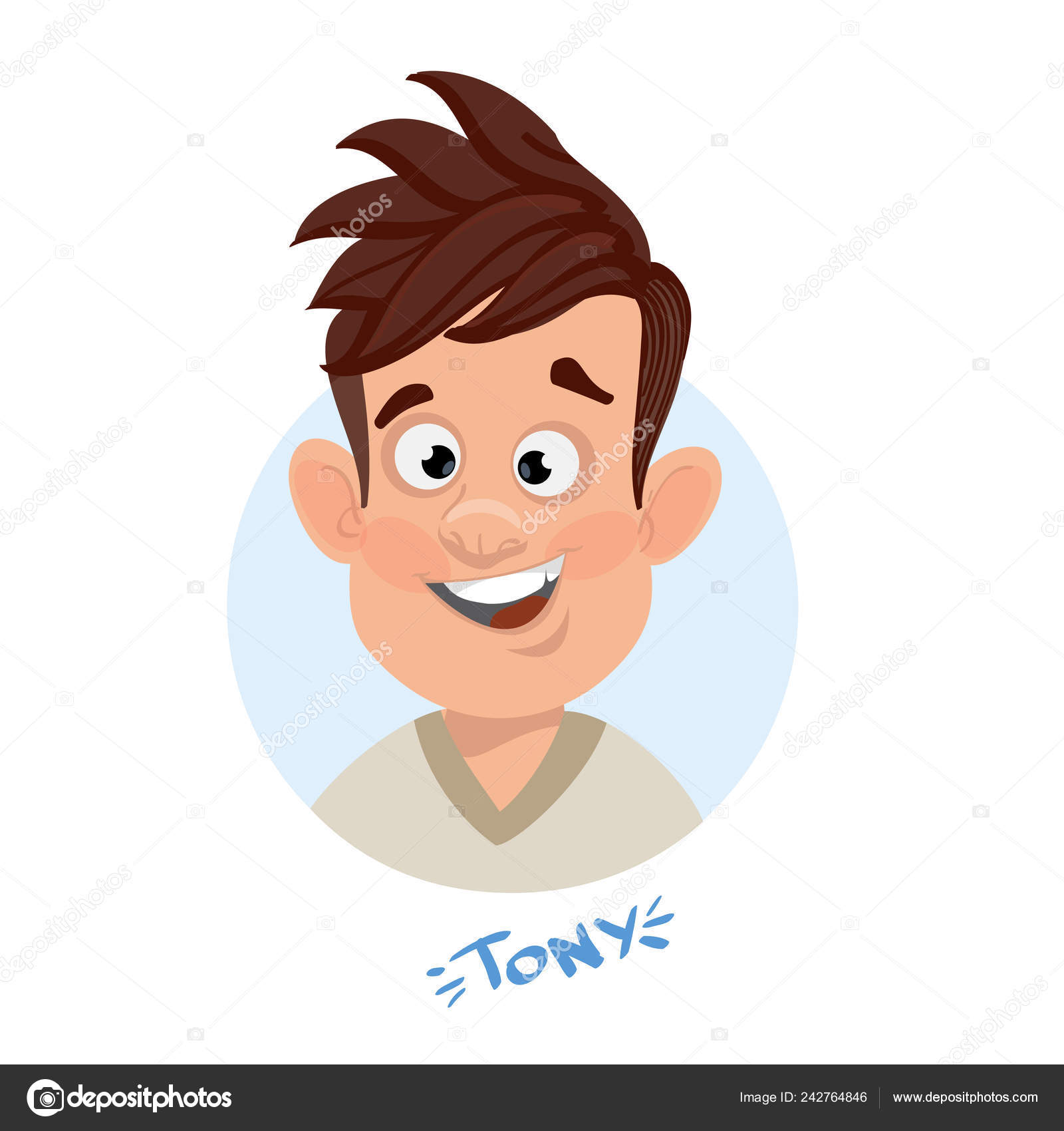 Portrait funny guy cartoon young people profile Vector Image