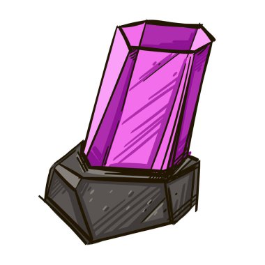 Crystal, mineral, değerli taş. Beyaz arka plan üzerinde izole vektör çizim.