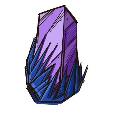 Crystal, mineral, değerli taş. Beyaz arka plan üzerinde izole vektör çizim.