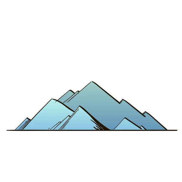 Dağlar Elinde Çizilmiş Kroki Tarzı Manzara Öğesi Oyun Tasarım Animasyon — Stok Vektör