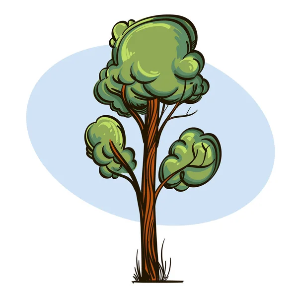 Groene Boom Cartoon Stijl Landschap Element Voor Game Design Animatie — Stockvector