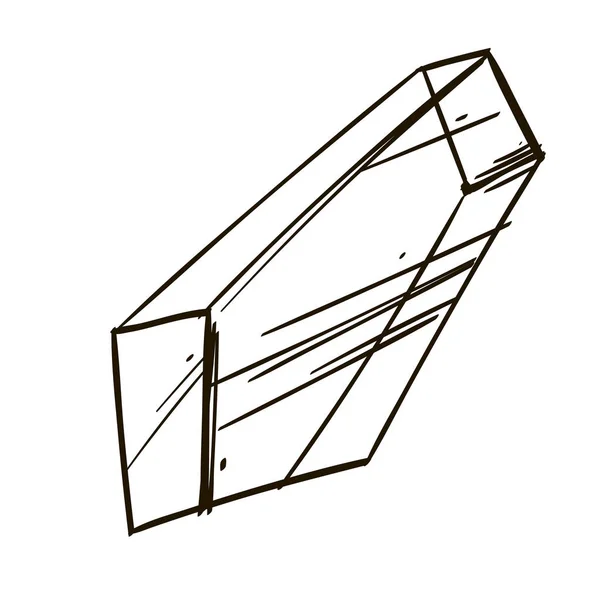 Kristall Mineral Ädelsten Kontur Vektorillustration Isolerade Vit Bakgrund — Stock vektor