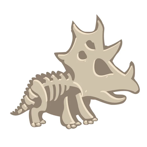 Kreslený Dinosauřích Fosilií Vektorové Ilustrace Izolované Bílém Pozadí — Stockový vektor