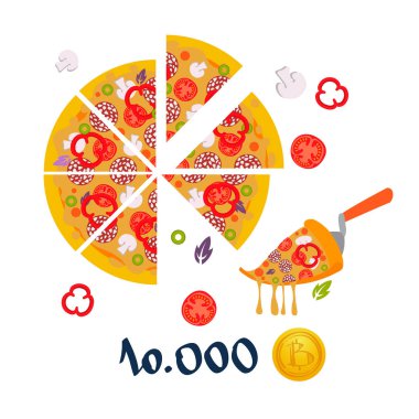 Pizza salam, mantar, biber, domates, zeytin ve basi