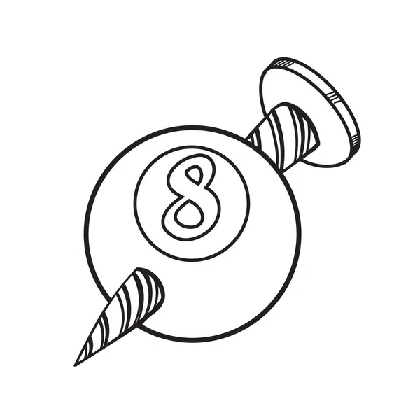 Une boule de billard avec une vis percée numéro huit illustration f — Image vectorielle