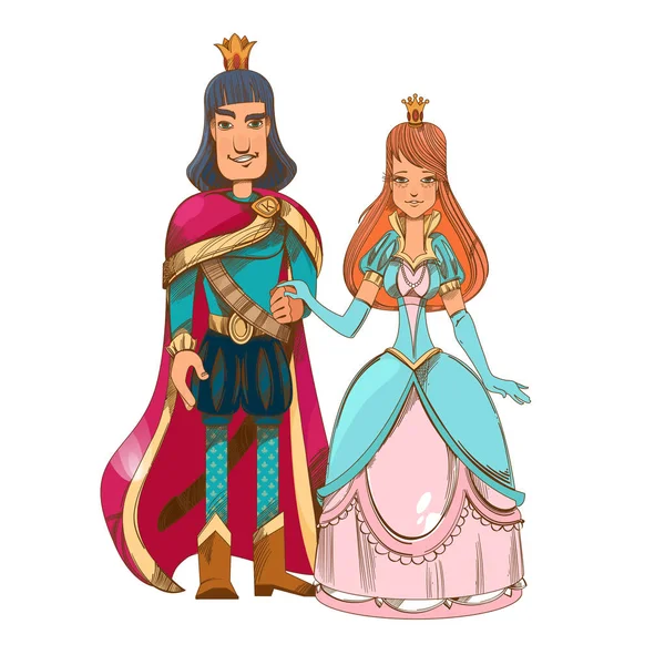 国王和王后。一个穿皇家仙女礼服的男人和一个女人。伊尔斯特鲁斯特 — 图库矢量图片