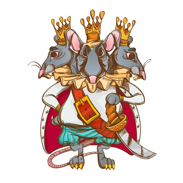 Thick Mouse King es un personaje fantástico . — Vector de stock