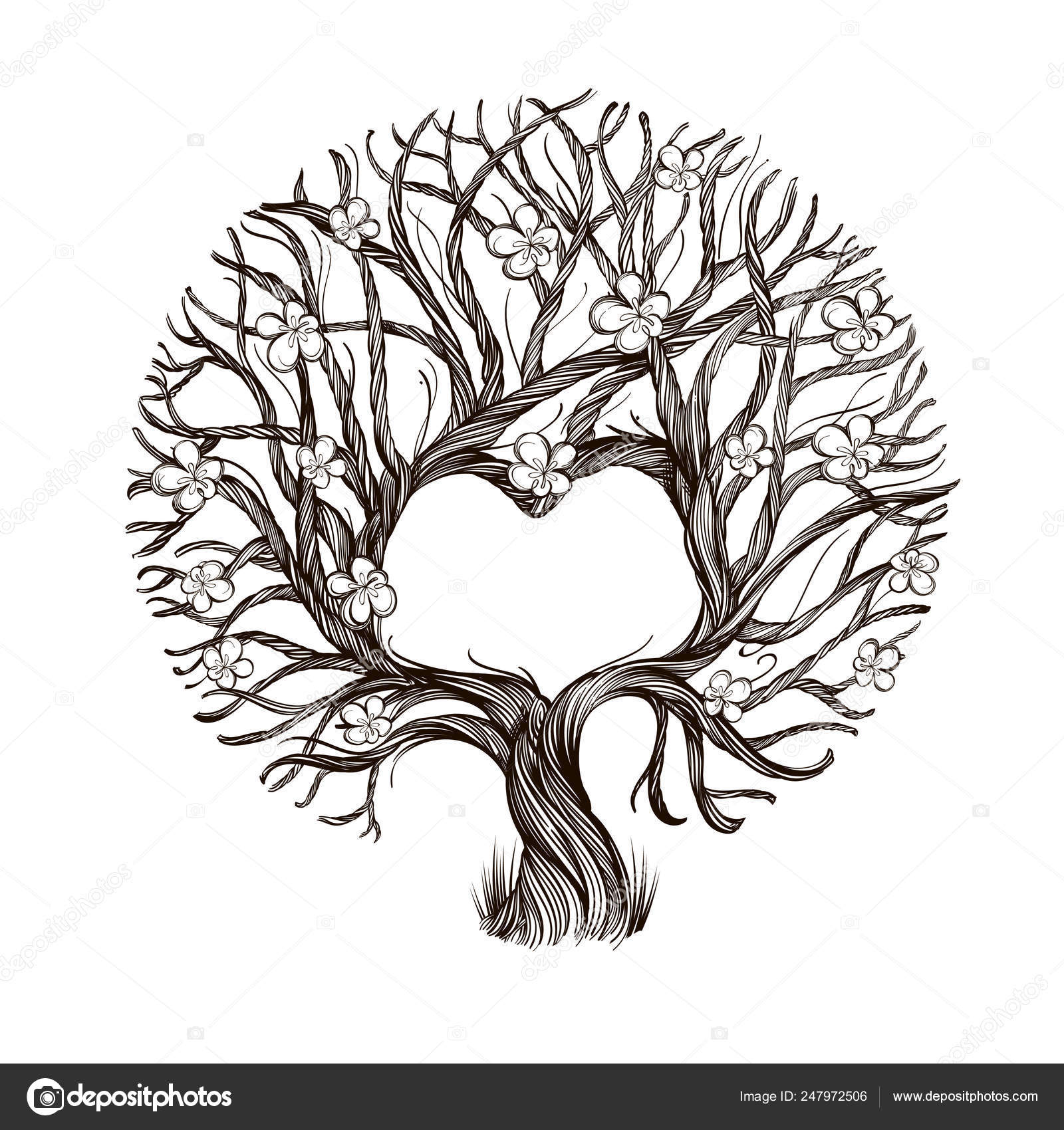 love tree vector black