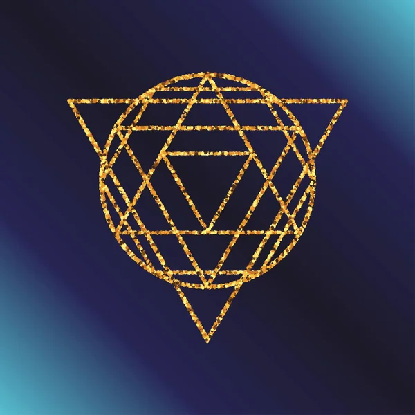 Símbolo Geometría Sagrada Con Efecto Brillo Dorado Alquimia Religión Filosofía — Archivo Imágenes Vectoriales