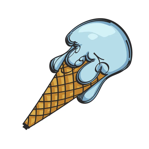 Ice Cream kegel. Vector illustratie geïsoleerd op witte achtergrond. — Stockvector